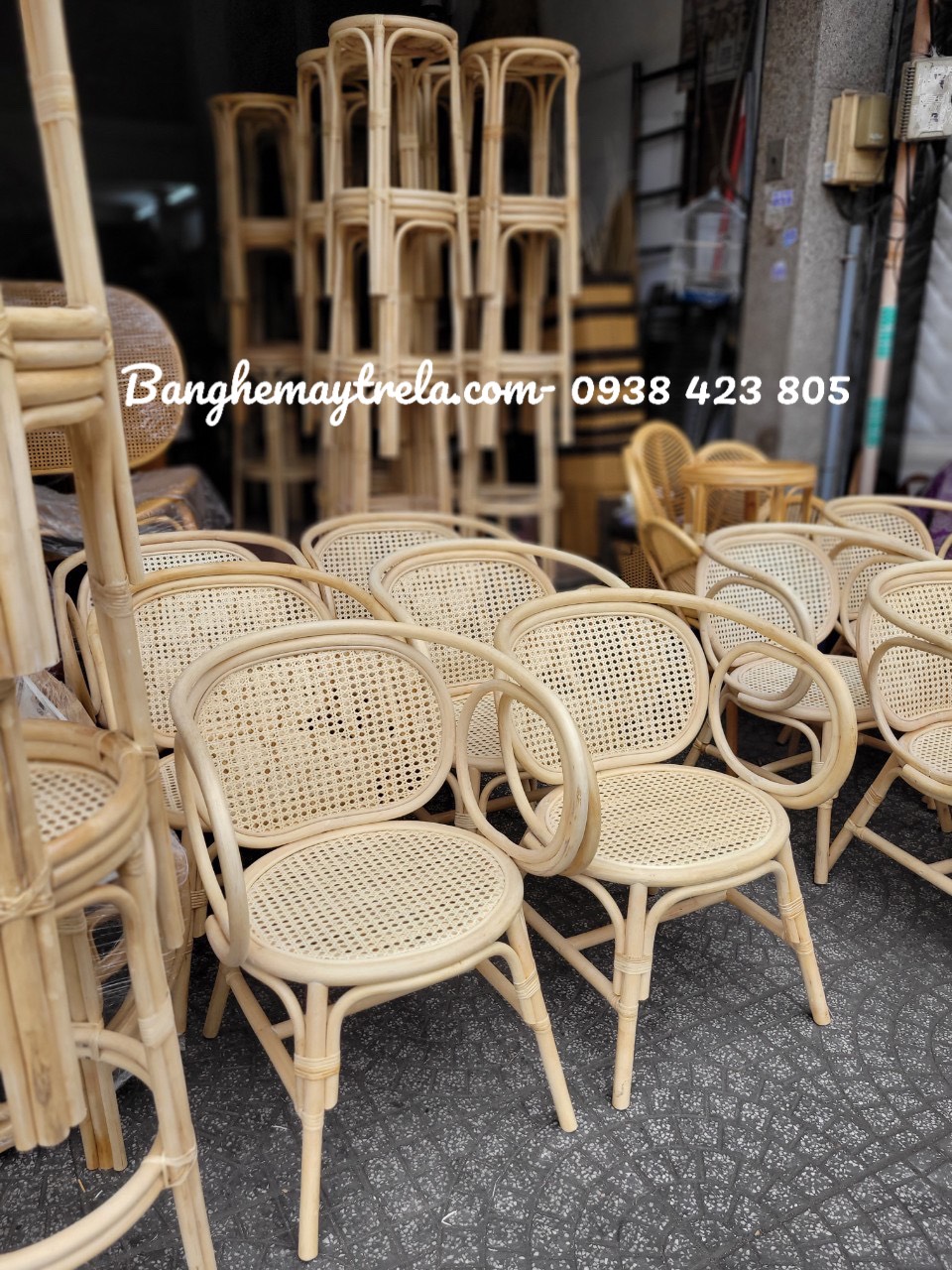 Ghế mây tre lưới mắt cáo